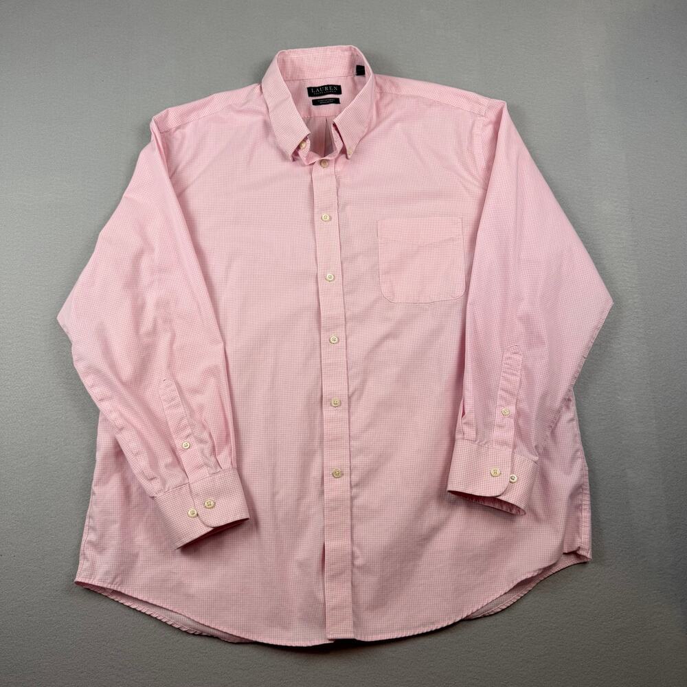 Lauren Ralph Lauren Pink Gingham Shirt 2XL 34/35